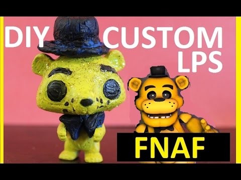 Custom LPS DIY Challenge Collab w Claire Clips. RARE Golden FNAF! Five Nights at FREDDYS!