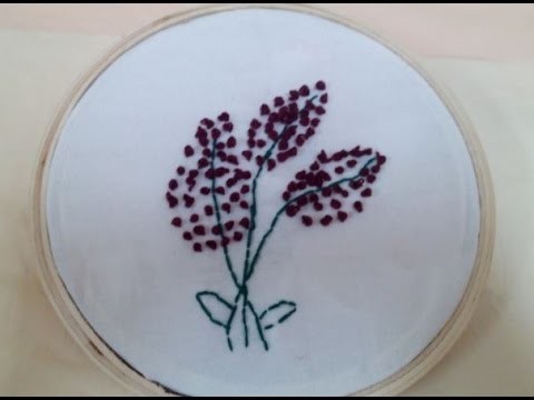 DIY Hand Basic Stitches for Beginner - Hand Embroidery Flowers - Lavender Embroidery - Tutorial .