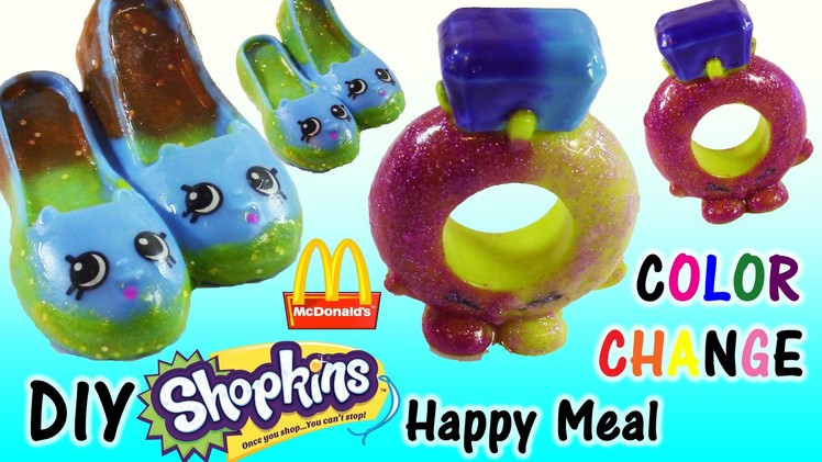 DIY McDonald's Happy Meal SHOPKINS Color Changers! Make your Own Rhonda Ring! Season 4 Crate!