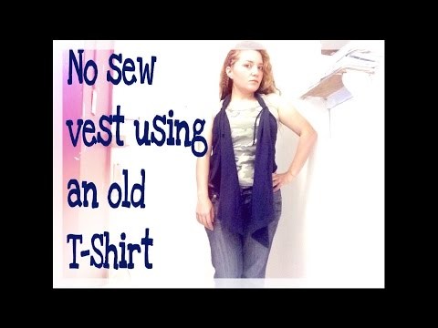 DIY: Super Easy No Sew Vest from an old T-Shirt!