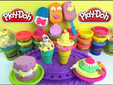 Play Doh  DIY Ice Cream Set Playdough Rainbow Popsicle Special Sandwich And Cake