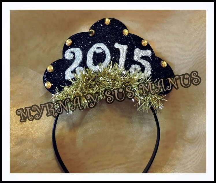 Diy diadema para año nuevo 2015.Diy headband for new year 2015.