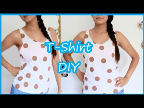 DIY: Revamp T-Shirt into polka Dot Print