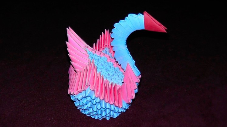 3D origami swan with backrest tutorial (instruction)