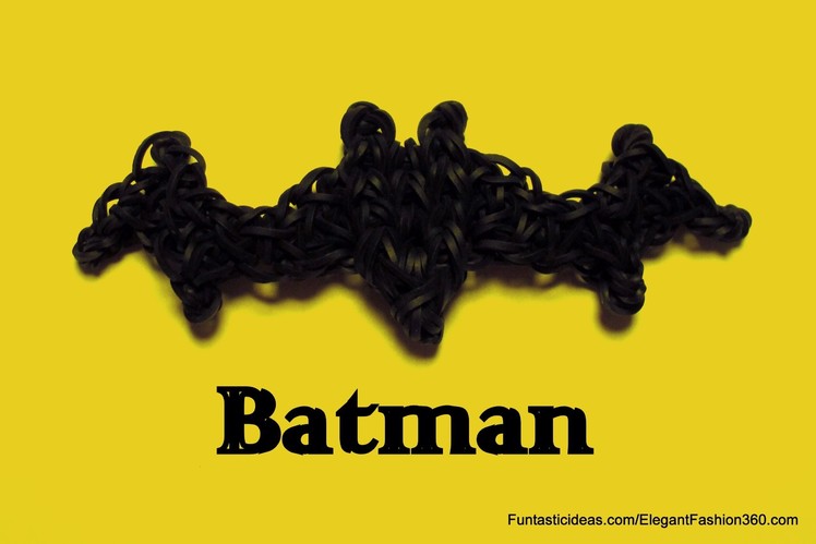 Batman Symbol.Bat Charm - How to Rainbow Loom Design -Logo.Symbol Series