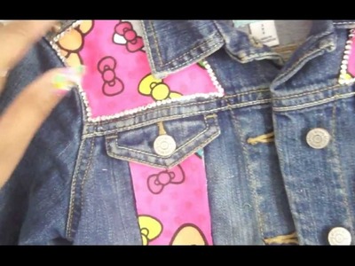 DIY Customized Hello Kitty Spiked Jean Jacket (Finished Product)