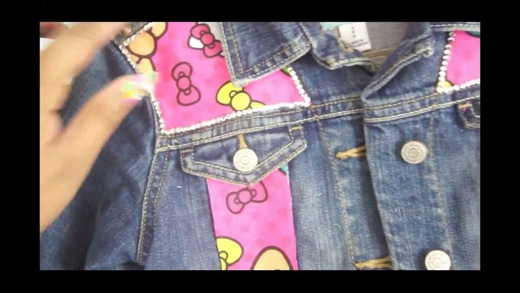DIY Customized Hello Kitty Spiked Jean Jacket (Finished Product)