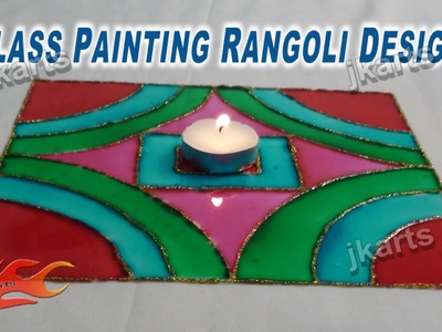 DIY Glass Color Rangoli Design on OHP Sheet | How to make | JK Artss 236