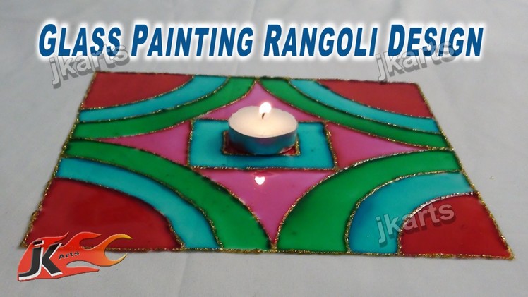 DIY Glass Color Rangoli Design on OHP Sheet | How to make | JK Artss 236