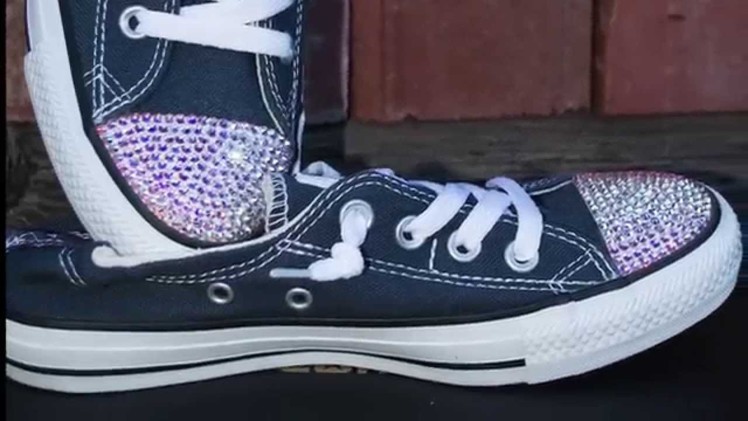 DIY How to bling Converse shoes sneakers with Swarovski Crystal rhinestones