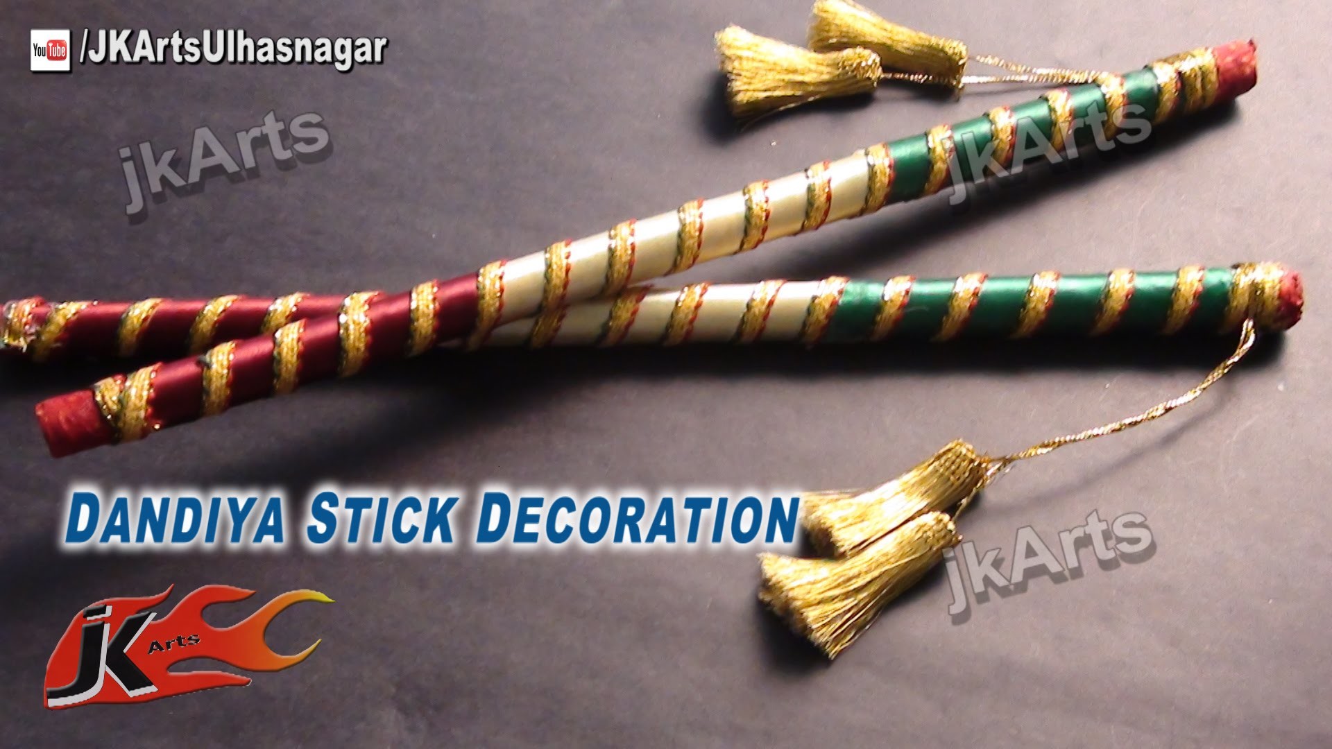 DIY How To Decorate Dandiya Sticks  for Navratri Garba - JK Arts 385