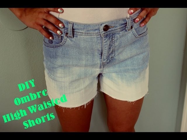 DIY Ombre Distressed High Waisted Shorts