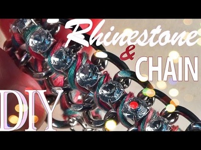 DIY ♥ Rhinestone and Chain Bracelet