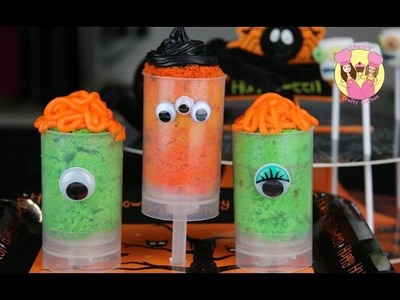 HALLOWEEN MONSTER PUSH POPS cake shooter Tutorial by Charli's crafty kitchen how to DIY