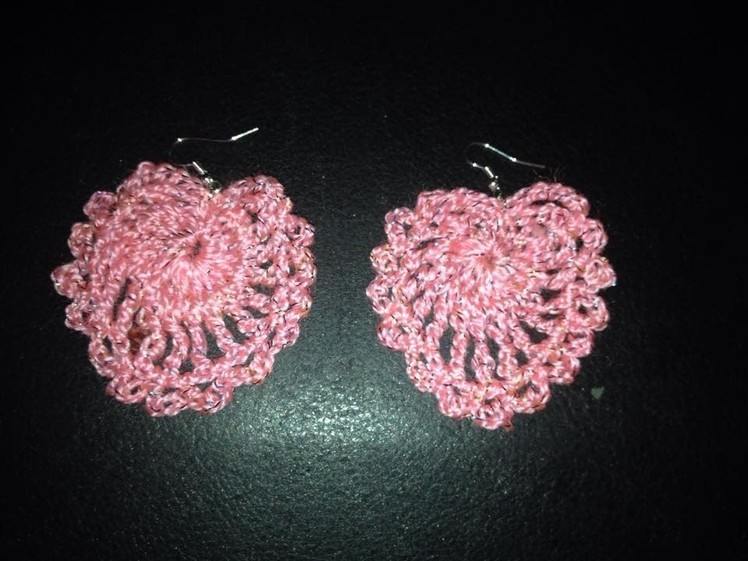 Heart earrings crochet in Tamil