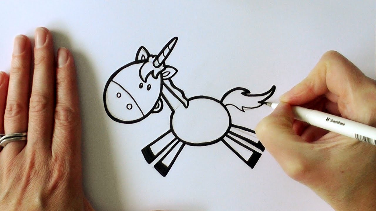 How to Draw a Cartoon Leaping Unicorn