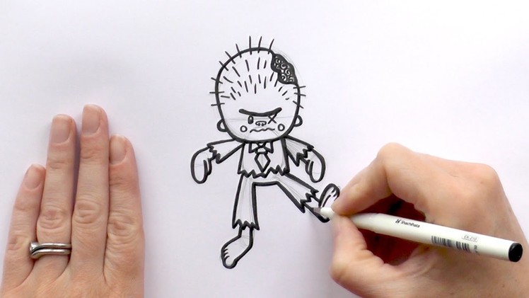 How to Draw a Cartoon Zombie For Halloween