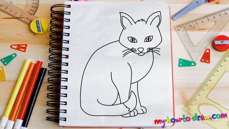 How to draw a Cat - Easy step-by-step drawing lessons for kids