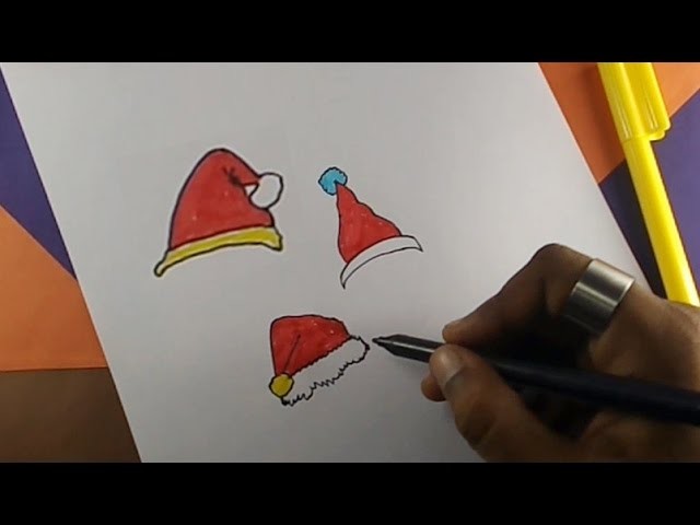 How to draw a santa claus hat | Kids drawing practice