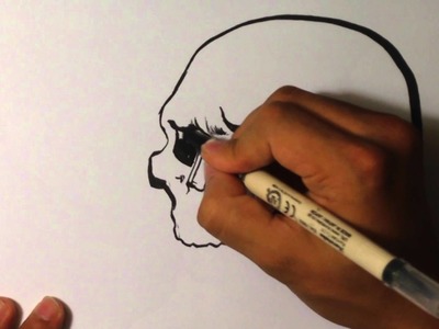 How to Draw a Skull with Calligraphy Pen