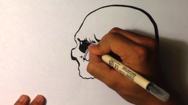 How to Draw a Skull with Calligraphy Pen