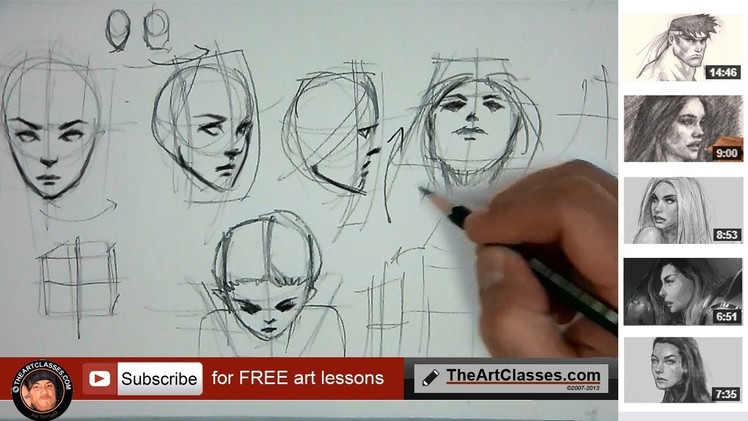 How to draw face in different angles or directions (part 2 of 3)