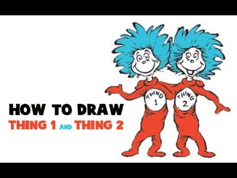 How to Draw Thing 1 and Thing 2 from The Cat in the Hat