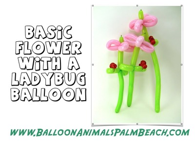 How To Make A Balloon Flower With A Ladybug - Balloon Animals Palm Beach