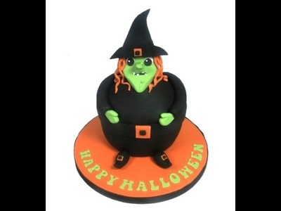 How to make a Halloween Witch Giant Fondant Cupcake Cake Decorating Tutorial