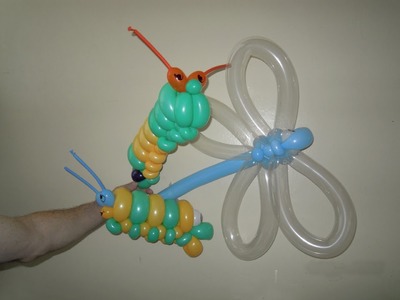 How to make balloon dragonfly. Balloon caterpillar
