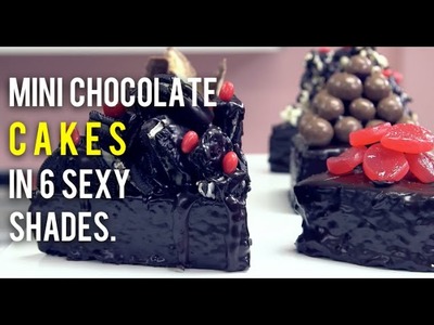 How to Make FIFTY SHADES OF VALENTINES DAY CAKE! Six Mini Chocolate Cakes with Chocolate Ganache!