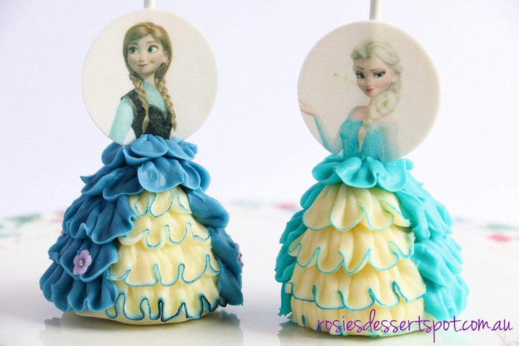How to make frozen cake pops. Princess cake pop dress tutorial
