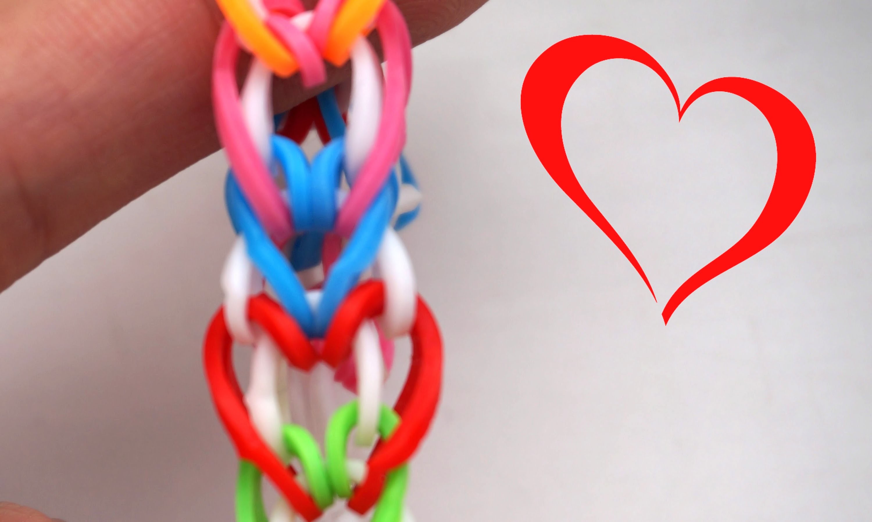 How to Make Heart Love Rainbow Loom Bracelet without loom on 2 Disney
