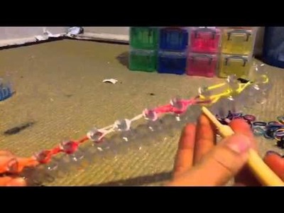 How to make rainbow loom moustache tail cuff ON ONE LOOM!!!!