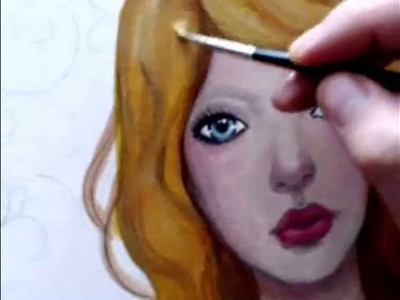 [Kat Can Paint] How to Paint Hair (strawberry blond) start to finish -- free painting tutorial