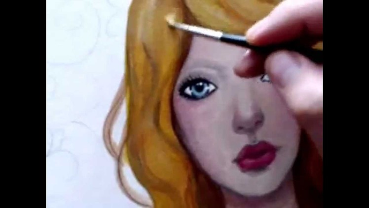 [Kat Can Paint] How to Paint Hair (strawberry blond) start to finish -- free painting tutorial