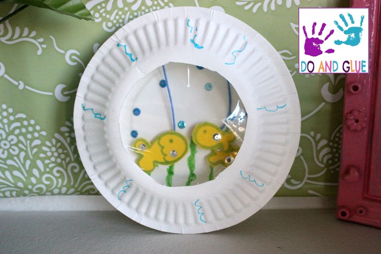 Kid craft  How to Make a Paper Plate Aquarium