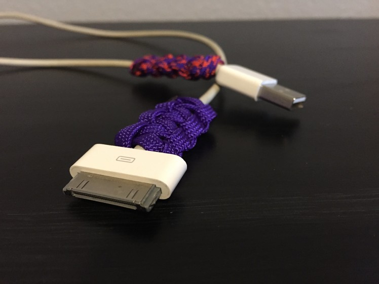 Life hack-How to wrap your IPhone.IPod Cables with Paracord