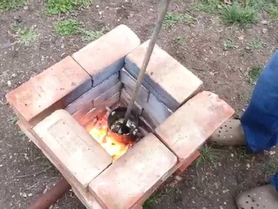 Melting Aluminum In A Homemade DIY Furnace Foundry