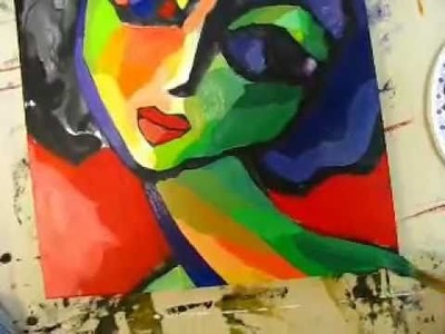 Painting Original Abstract Portrait in acrylics by artist Martina Shapiro