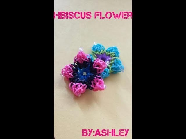Rainbow loom hibiscus Flower.(very easy and quick)