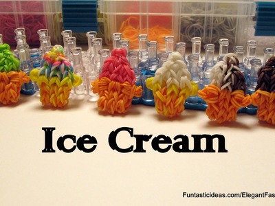 Rainbow Loom Ice Cream cone Charm - How to - Food Series
