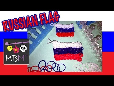 Rainbow Loom or Alpha Loom Band  Russian Flag Charm Tutorial