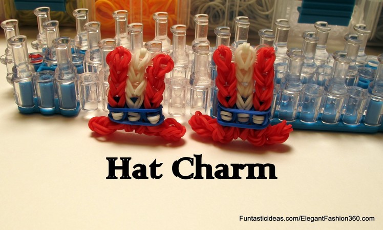 Rainbow Loom Uncle Sam's Top Hat Charm - How to - July 4th