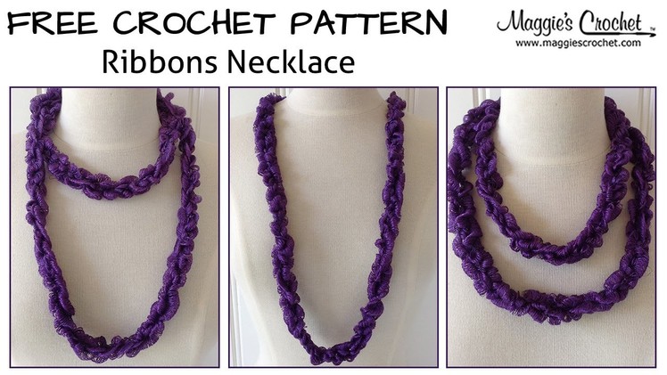 Ribbons Necklace Free Crochet Pattern - Right Handed