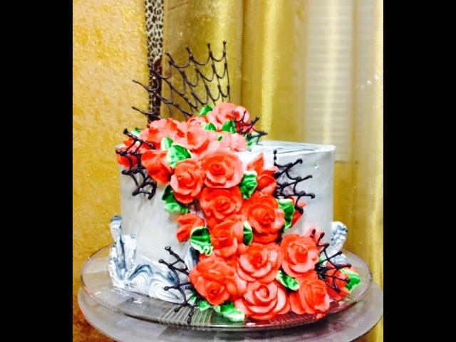 Roses and Spiderwebs -Cake Decorating- How To