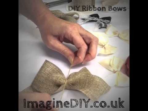 DIY how to make burlap ribbon bows