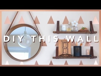 EASY DIY ACCENT WALL & LEATHER STRAP SHELVES | THE SORRY GIRLS