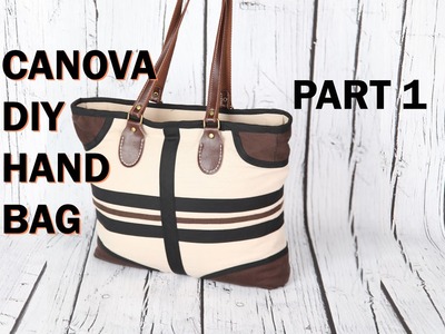 Canova 1, boat top zip, Pockets, leather handle. DIY Bag Vol 24A