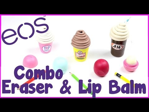 DIY Crafts: DIY EOS & Eraser Combo -  3 Ice Cream Inspired EOS Lip Balm Container Craft Ideas